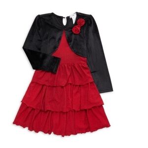 Joe-Ella Glitter Knit Tiered Dress